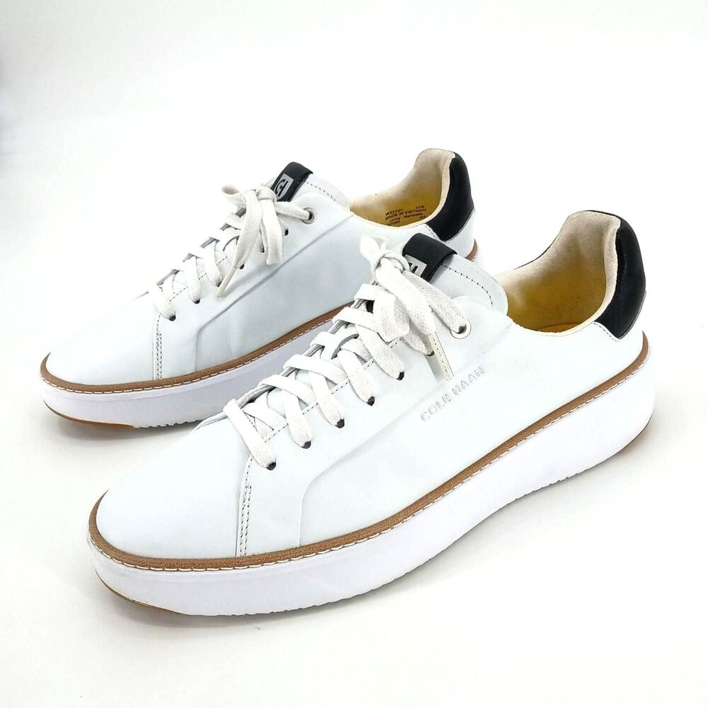 Cole Haan Ivory Leather GrandPrø TopSpin Court Sneakers Tenniscore 10B